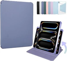 iPad Pro 13 Inch Case (M5) 2025/ (M4) 2024 Rotating Cover with Pencil Holder