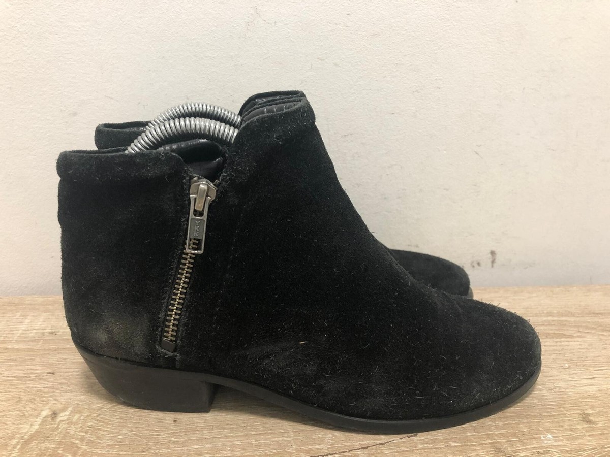 SCHUH LADIES BLACK SUEDE SIDE ZIP UP ANKLE BOOTS SHOES UK SIZE