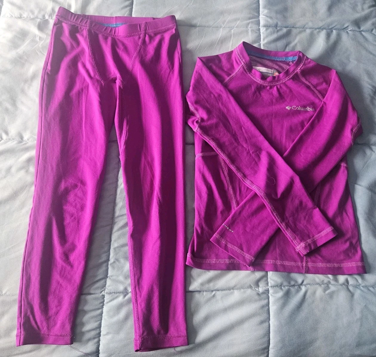 Girls Size 8 Magenta Columbia Omni Heat Base Layer Pants And Shirt