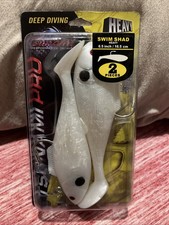 NEW SEALED! Tsunami Pro Deep Diving Heavy Swim Shads 6.5” Fishing 2 Pieces White