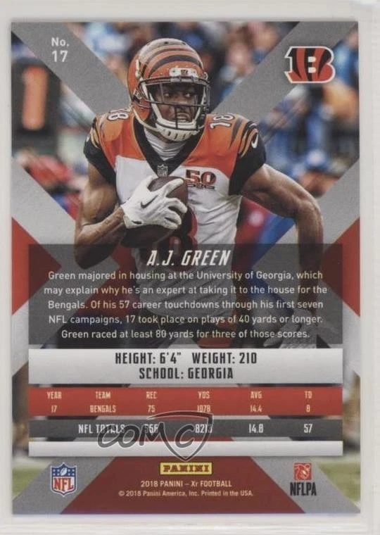 2018 Panini XR Red /299 AJ Green #17 - Image 2 of 2