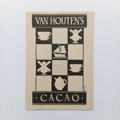 1926 Van Houten Kakao Krefeld Dutching Werbeanzeige Werbung Reklame Advertising