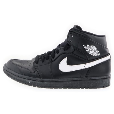 NIKE AIR JORDAN 1 MID MID-TOP SNEAKERS BLACK US 7.5 25.5cm 554724 