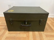 Vintage US Military Suitcase w Hangers Seapack Oshkosh Luggage WWII trunk chest