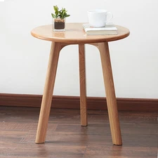 Kawe Indoor Wood Accent End Table, Small round Side Coffee Table Night Stand for