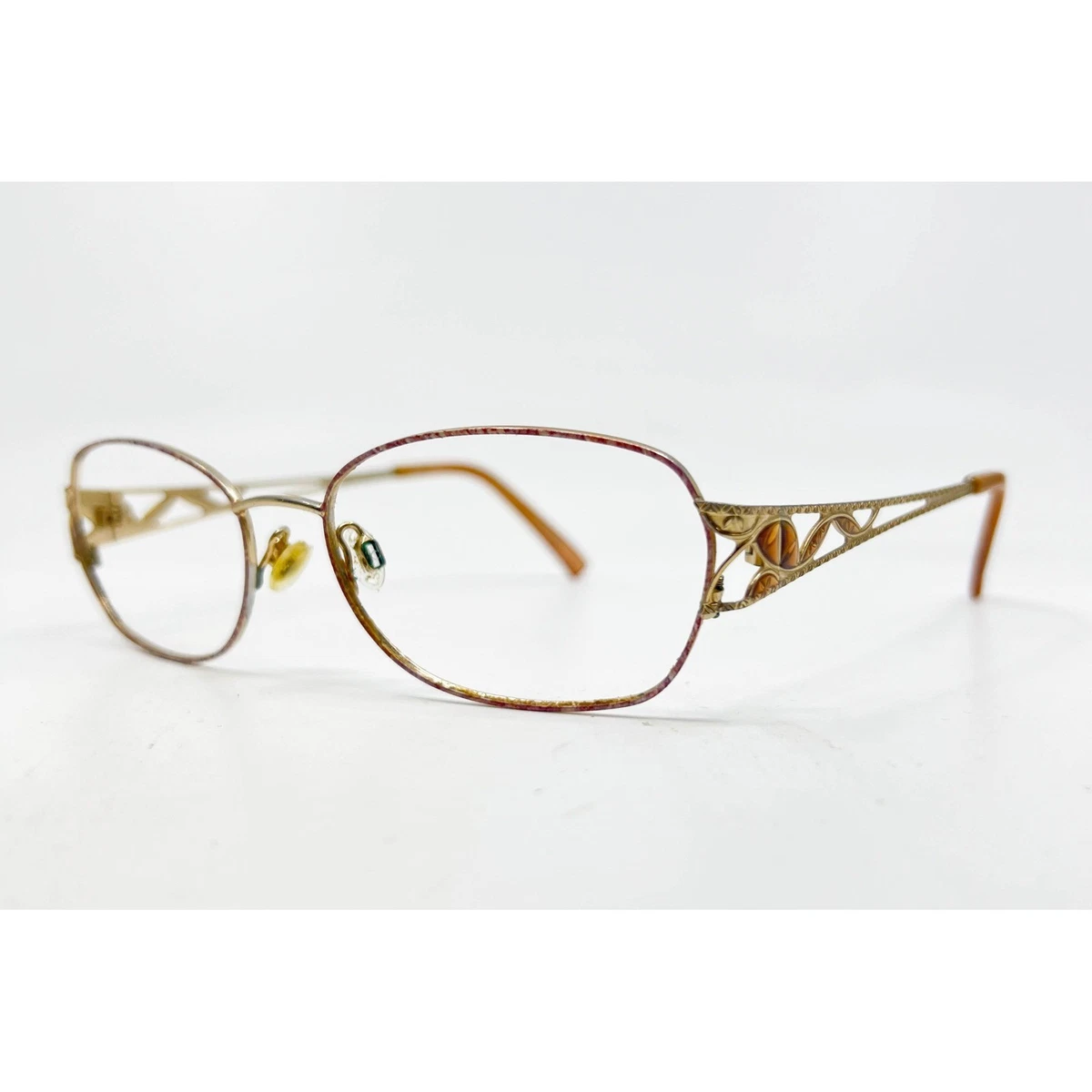 Vtg Sophia Loren M48 Eyeglasses Frame Gold Filigree MOP Temple 306 17 135 Sophia Loren Eyeglasses Frames BEAU RIVAGE 48 057 Gold  main image 3