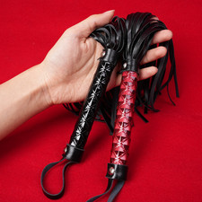PU Leather Spanking Flogger Whip Paddle Tassel Bondage for Couple Restraint BDSM