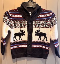 NWT JANIE and JACK Shawl Collar Cardigan Sweater Fair Isle Christmas Holiday 4T