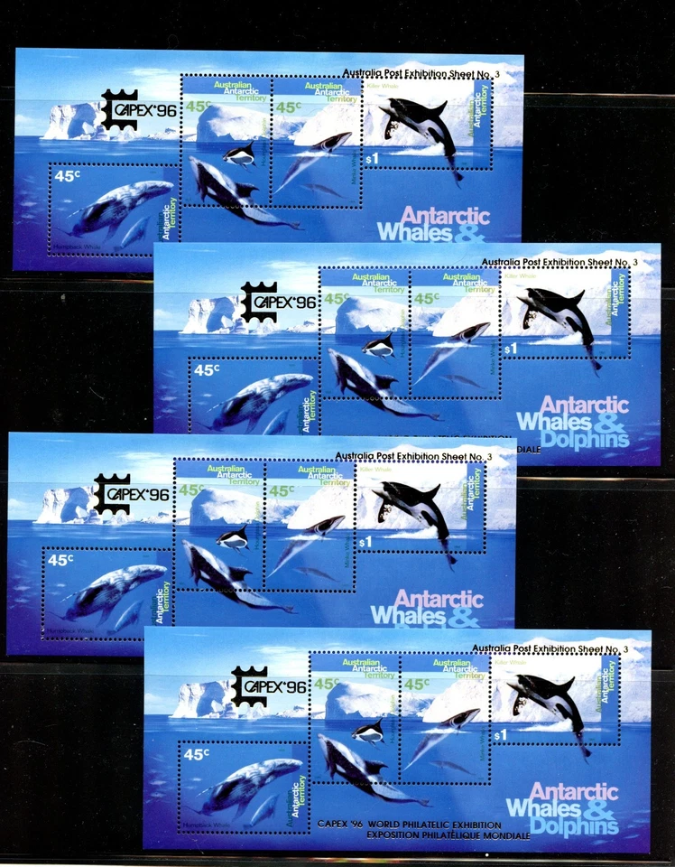 AAT #L97a (2), L97b (2), L97c (4) (A253) Ballenas S/S, MNH, VF, CV $305,50 Foto 2 de 2