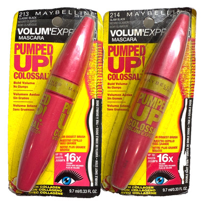 Maybelline Volum'Express PumpUp Colossal 213 CLASSIC BLACK & 214 GLAM BLACK