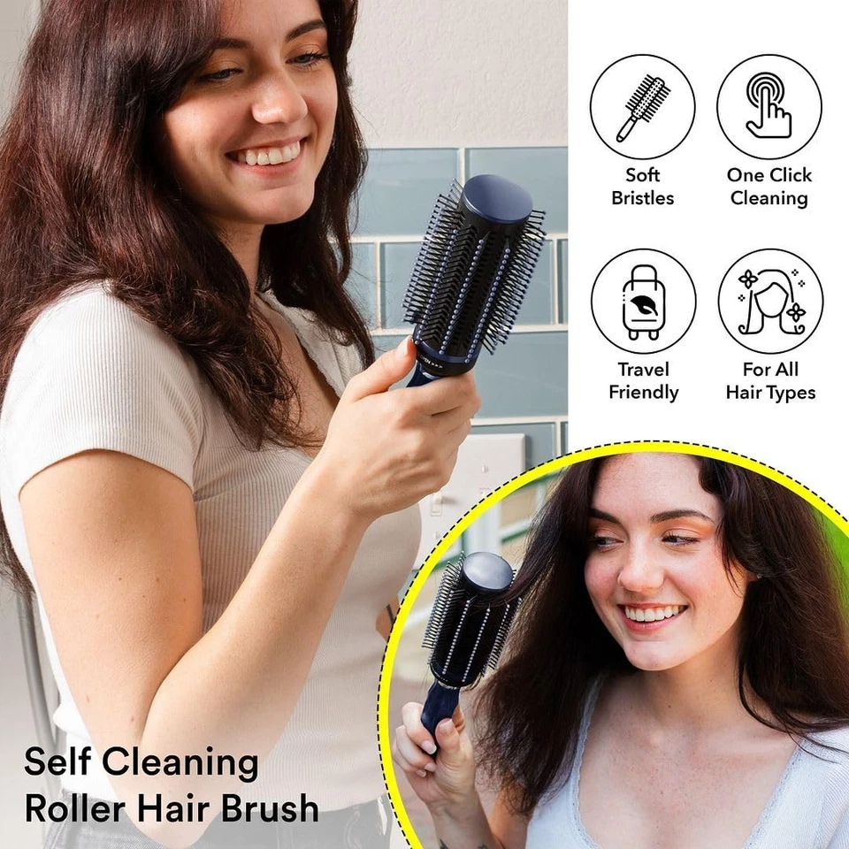 Cepillo de pelo de cerdas retráctiles suaves para todo tipo de cabello - Compañero de viaje ideal Foto 4 de 4