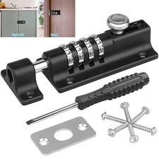 4 Digit Combination Sliding Keyless Lock Security Pad Bolt Garden Door Shed Gate