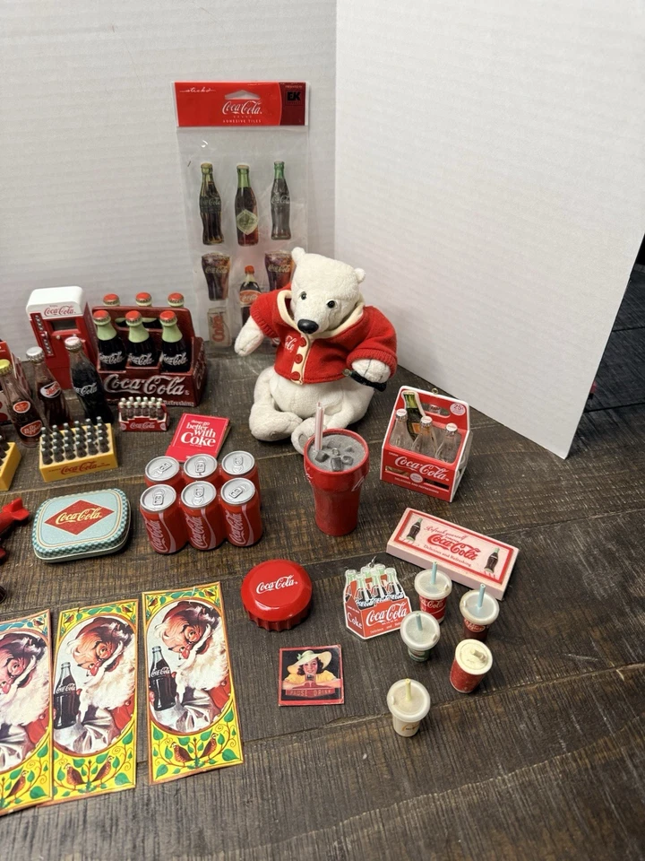 Coca-Cola Collectibles Bundle – minis, bottles, magnets, bear, trays, tins, more - Image 2 of 4