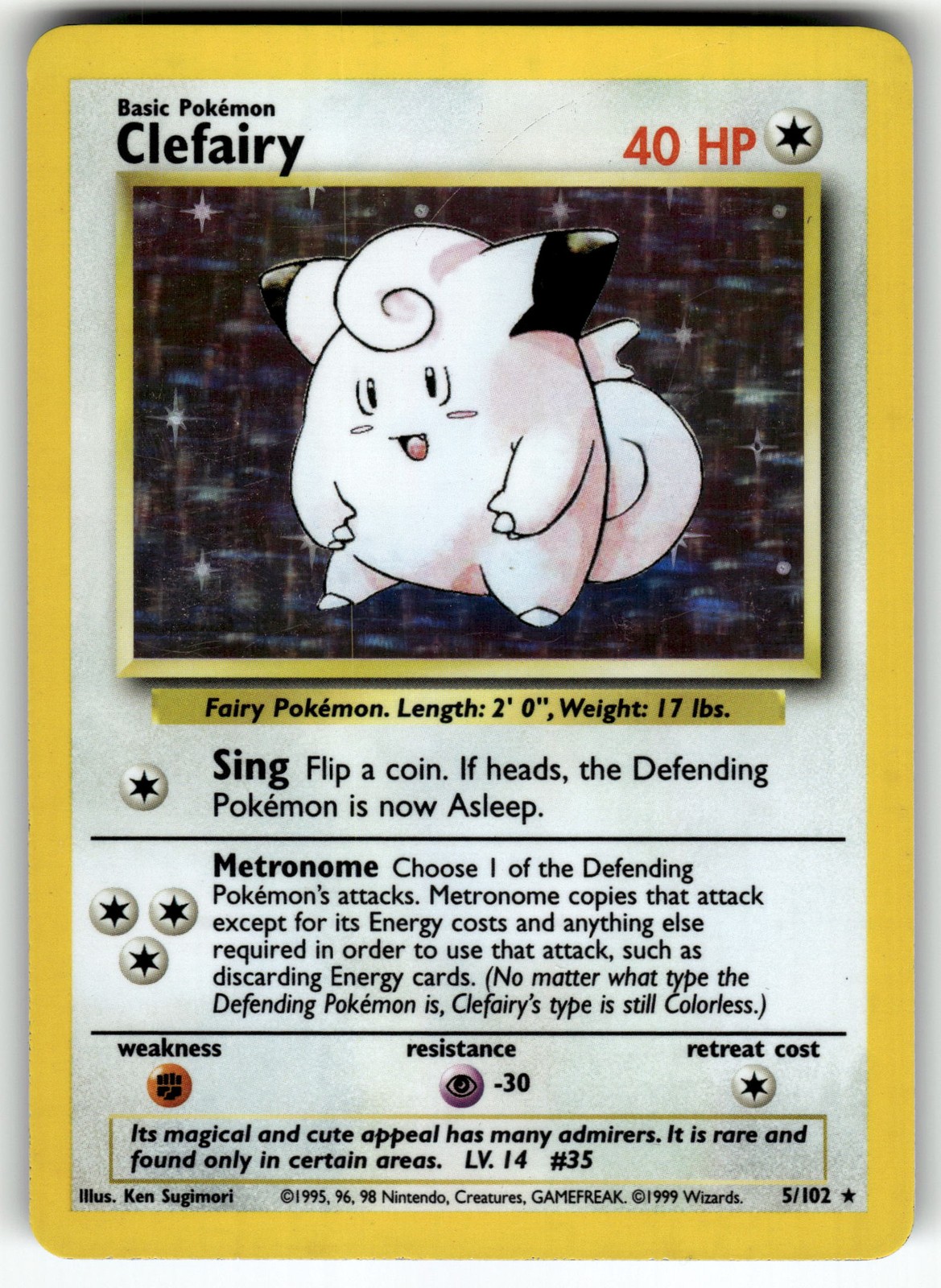 Clefairy 005/102 Base Set LP+ Pokemon Card TCG