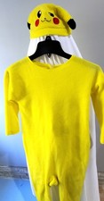 PIKACHU POKEMON cosplay Halloween Costume child Medium yellow jumpsuit and hat