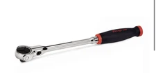New Snap-On -- 3/8" Drive 100-Tooth Soft Grip Swivel Head Ratchet in red
