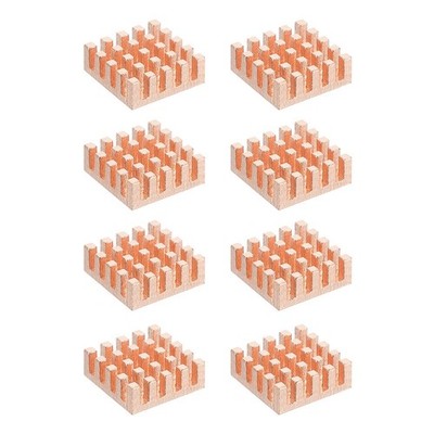 8 Pcs Copper Heatsink 14x14x5mm, Heat Sink Cooler Radiator for Raspberry Pi