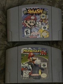 N64 Nintendo 64 Console + 3 CONTROLLERS + Mario Kart & Super Smash Bros Original