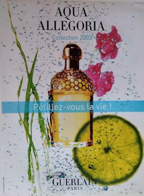 GUERLAIN Vintage Print Ad !! '' Collection of Aqua Allegoria Perfume ''