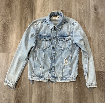 Topman Classic Denim Jacket Men's Small Blue Light Wash