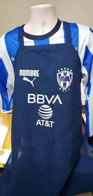 MANDIL GENERICO RAYADOS DE MONTERREY POLYESTER AZUL PERSONALIZADO NOMBRE GRATIS!