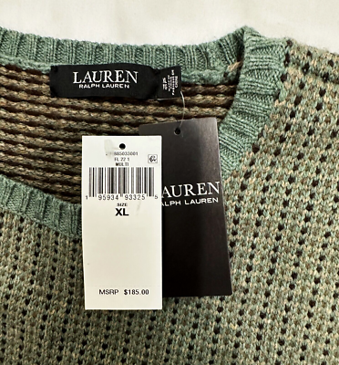 リー Lauren Ralph Laure Faux-Leather-Trim Wool-Blend Sweater in
