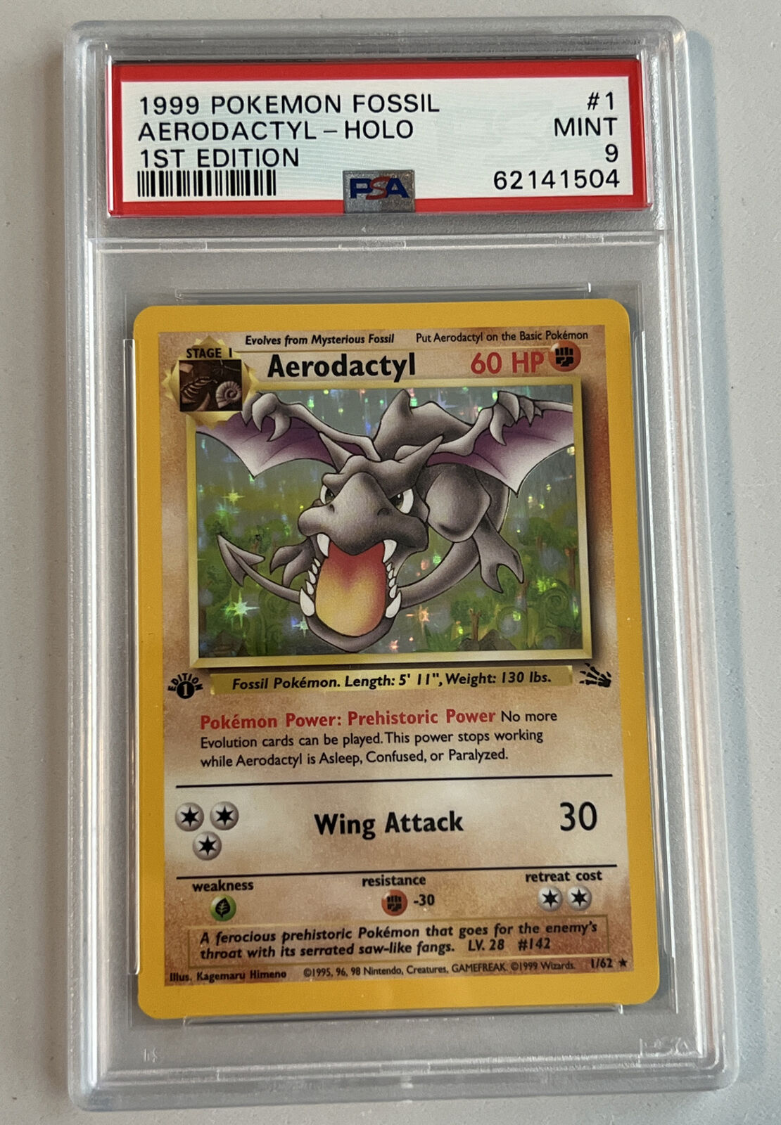 .com: Aerodactyl 1st Edition Holo Rare 1/62 Fossil : Toys