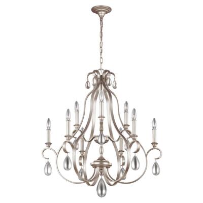 Silber Klassisch Leuchter Kronleuchter 9x60W/E14 77,5x102,9   305,4 [cm]