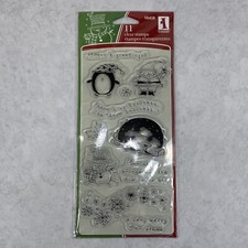 Inkadinkado Christmas Santa Snowman Season's Greetings Clear Stamps 98408 New