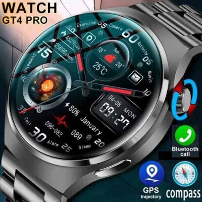 GT4 Pro Wasserdichte Smartwatch NFC GPS Tracker Bluetooth Anruf Männer Frauen--