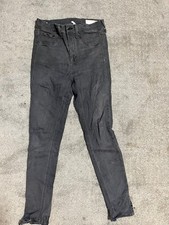 Rag & Bone 10 inch Capri Womens 27 Black Jeans Crop Dark Wash USA Made