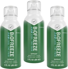 BIOFREEZE COOL THE PAIN FAST ACTING MENTHOL PAIN RELIEF SPRAY (3 PACK)