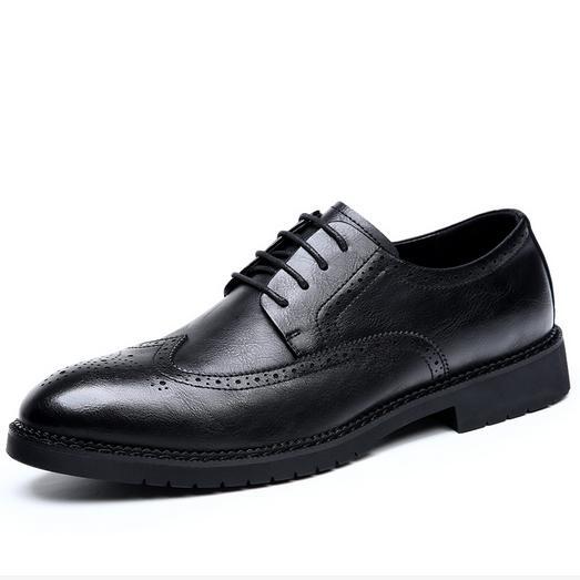 Men's Korean Business Casual Shoes Pointy Toe Fashion Wedding Lace