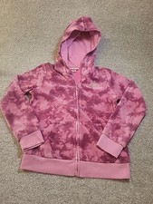 Girls Juicy Couture Kids Pink Velour Zip Up Hoodie Jacket Long Sleeve Size 8/10