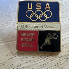 BELL SOUTH MOBILITY CELEBRATING OLYMPICS TEAM USA NEVER STAND STILL LAPEL PIN