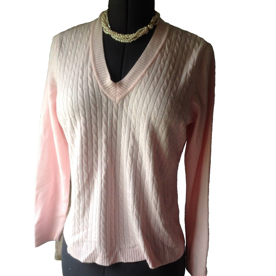 Ladies Pink Women's Long Sleeve Cable Knit Sweater Cardigan Top Size