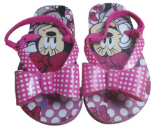 Disney girls beach Sandals size 7/8 Pinks Minnie Mouse Cute Bow