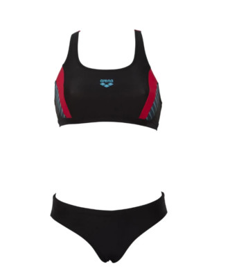 Arena Damen dreifaches Bikini-Set in schwarz & rot Größe UK 36 - BRANDNEU MIT ETIKETT