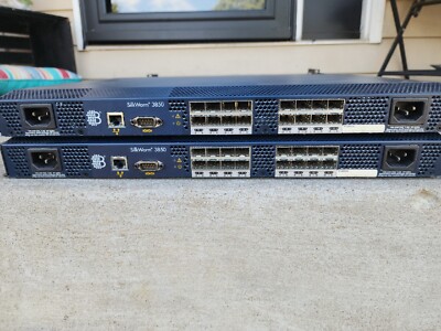 Two (2 count) SilkWorm 3850 16-Port Fibre Channel Switches