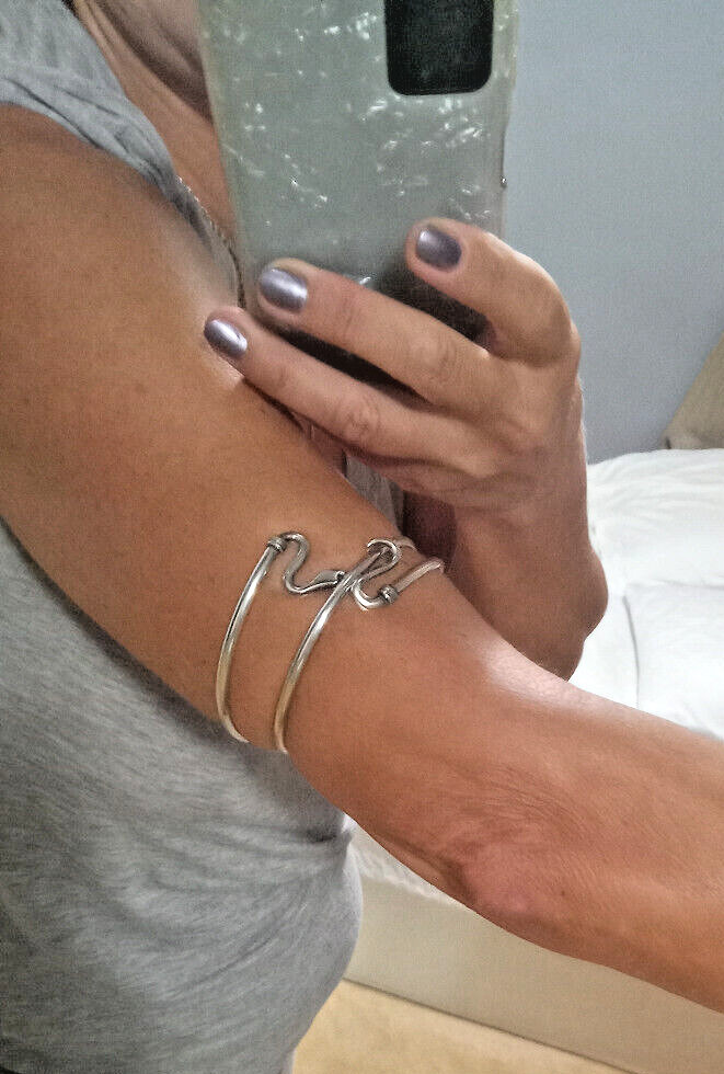 SOLID SILVER ARM BRACELET FROM GREECE - image 6