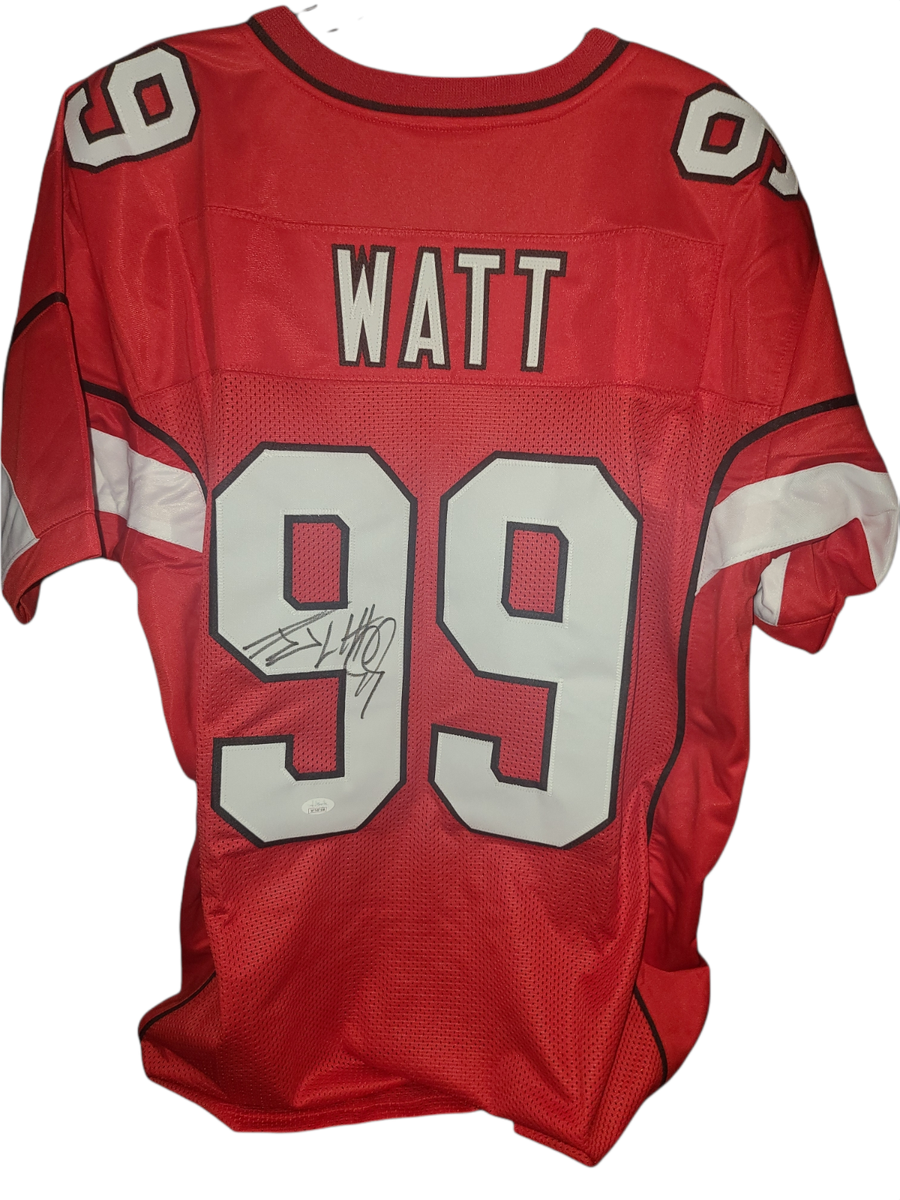Watt Autographed Arizona Cardinals Signed Custom Red Jersey JSA  Authentic
