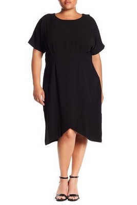 bobeau crepe wrap dress