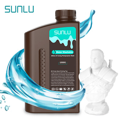 SUNLU 1000G Water Washable LCD UV-Curing Resin for LCD/SLA/DLP 3D Printer 405nm