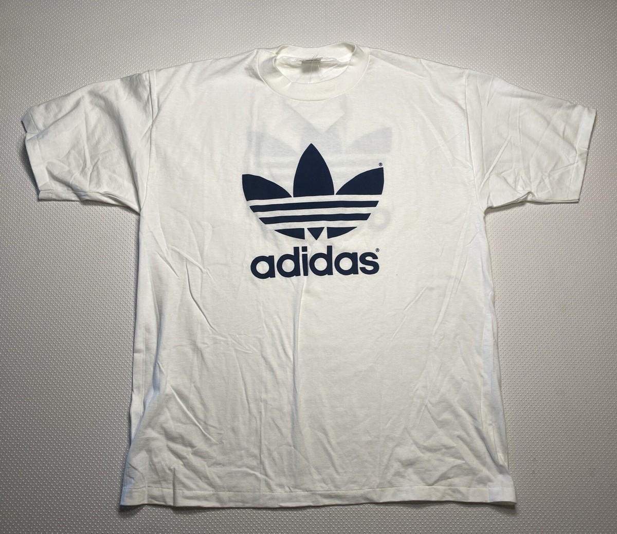 Vintage 80's Adidas Double Sided Blue Logo T-Shirt Men's XL