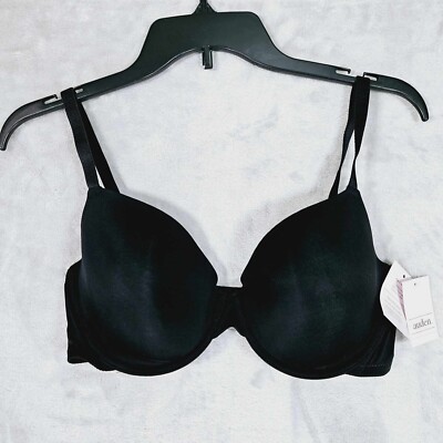 Auden Underwire Bra 34DD Demi Coverage Adjustable Straps Lightly Lined Black