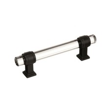  Cabinet Pull  Clear/Black Bronze  3-3/4 inch 96 mm Center to Center  Gla...