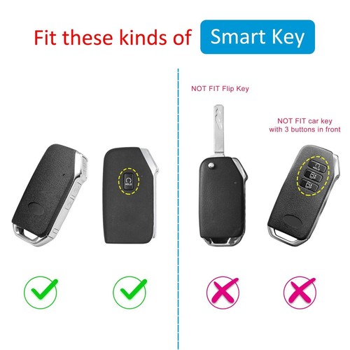 For Kia Forte Soul K3 K5 K8 Sorento Seltos Black Transparent Key Fob Case Cover - Foto 2 di 9