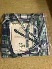 Park Imports Basket Liner Blue&Green Plaid Fabric Liner-Liner 5” X 5"  B1