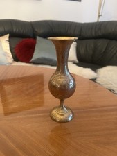 Messingvase mit Gravur, dekorativ, Vase aus Messing, graviert
