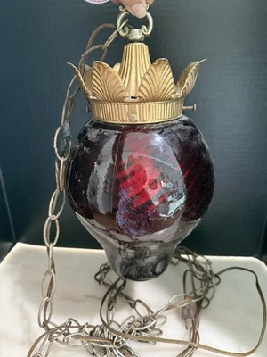 Red Hanging Lamp In Collectible Ceiling Light Fixtures for sale | eBay